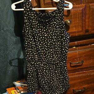 !!. Girls S (6-7) Black and White Polka Dot Romper